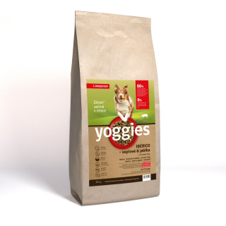 AKCE Yoggies Ibérico vepřové maso s jablky, granule lisované za studena s probiotiky 20kg