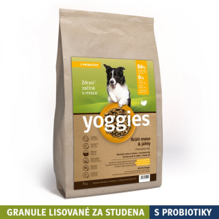 Yoggies s krůtím masem a jáhly, granule lisované za studena s probiotiky 5kg