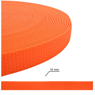 Hexa voděodolný popruh - neonově oranžový 16mm - 1m