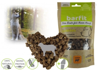 BARFIT sušené kostky masa 100% clear - jehně 200g