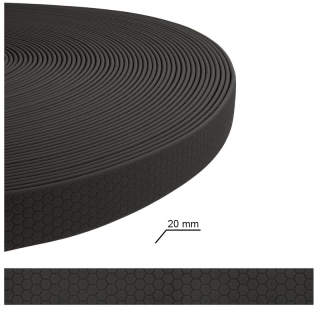 Hexa voděodolný popruh - černý 20mm - 1m